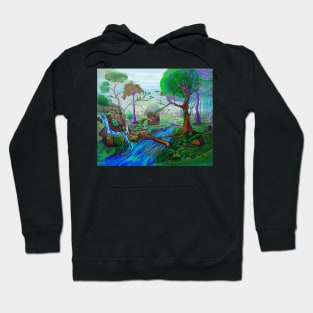 Landscape Forest Digital Art Painting Hoodie